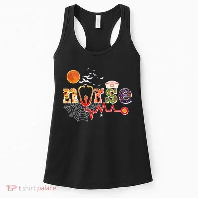 Cute Halloween Patterns Nurse Women's Tank Top