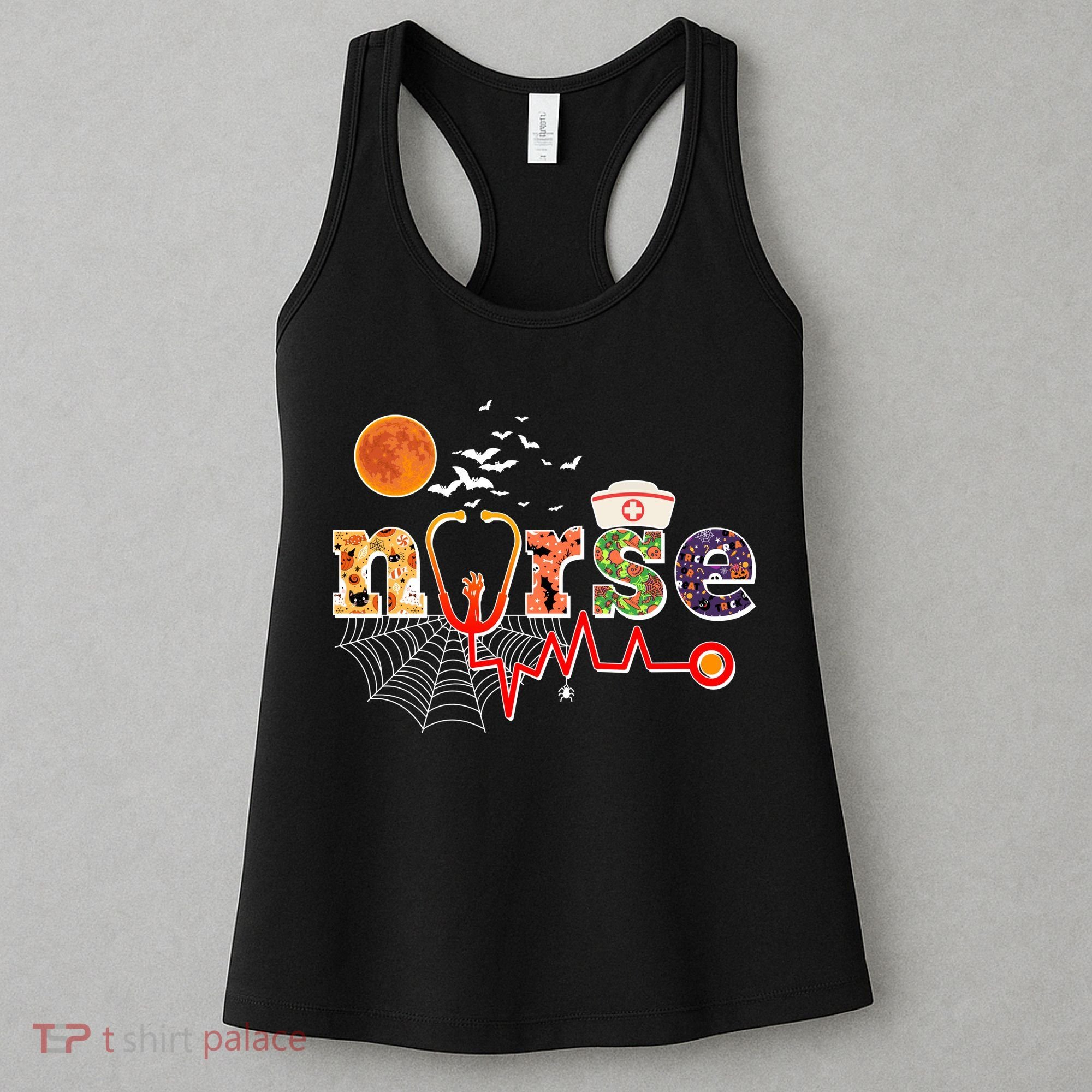 Cute Halloween Patterns Nurse Women's Tank Top