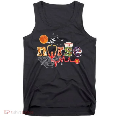 Cute Halloween Patterns Nurse Tank Top