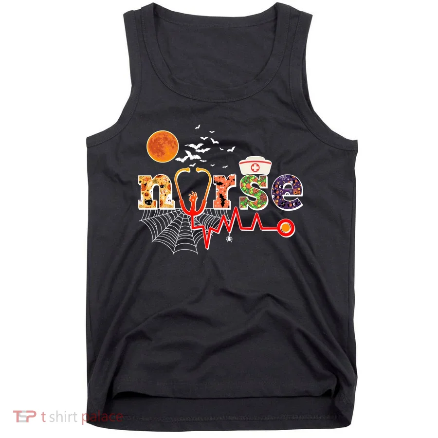 Cute Halloween Patterns Nurse Tank Top