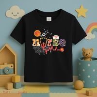 Cute Halloween Patterns Nurse Toddler T-Shirt thumb 3