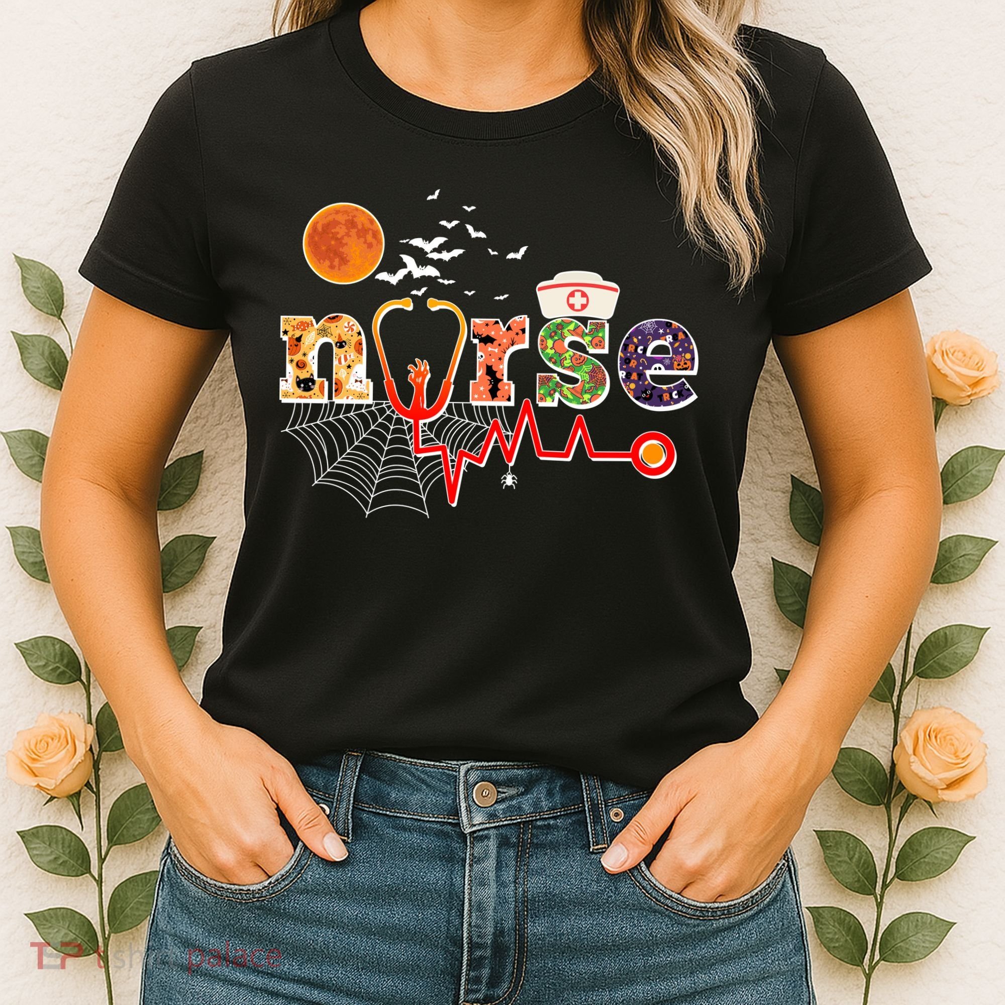 Cute Halloween Patterns Nurse Women's T-Shirt