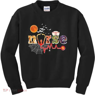 Cute Halloween Patterns Nurse Kids Sweatshirt