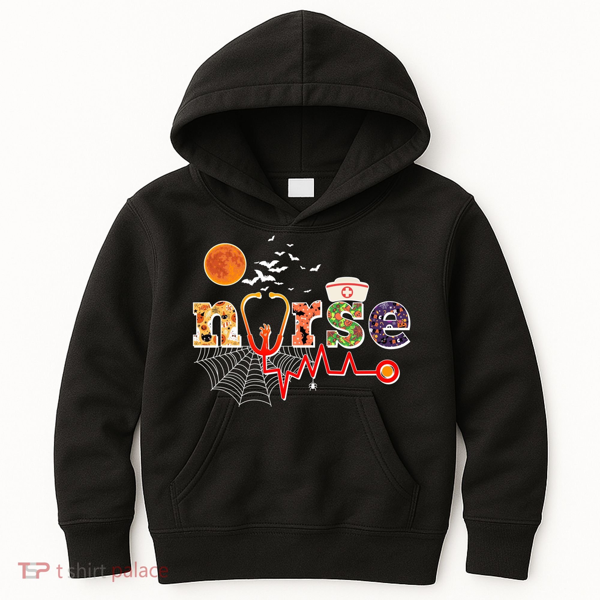 Cute Halloween Patterns Nurse Kids Hoodie