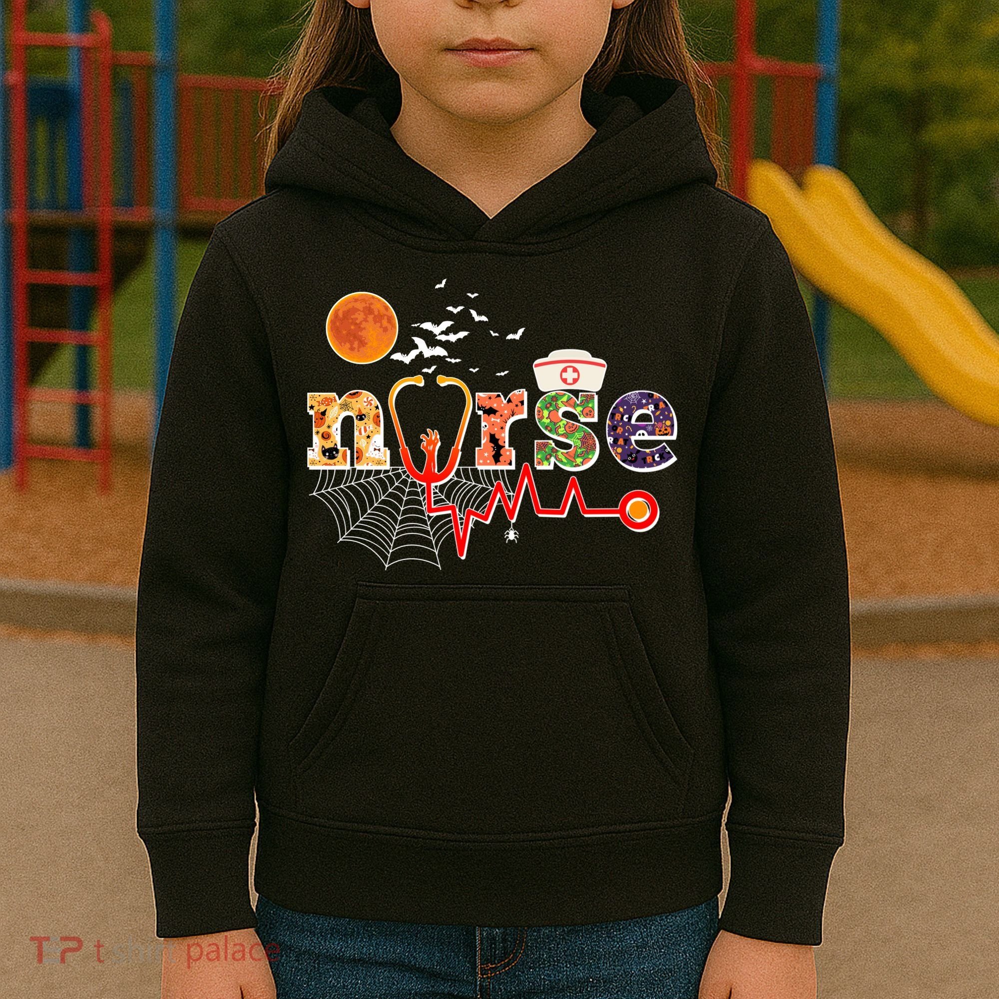 Cute Halloween Patterns Nurse Kids Hoodie