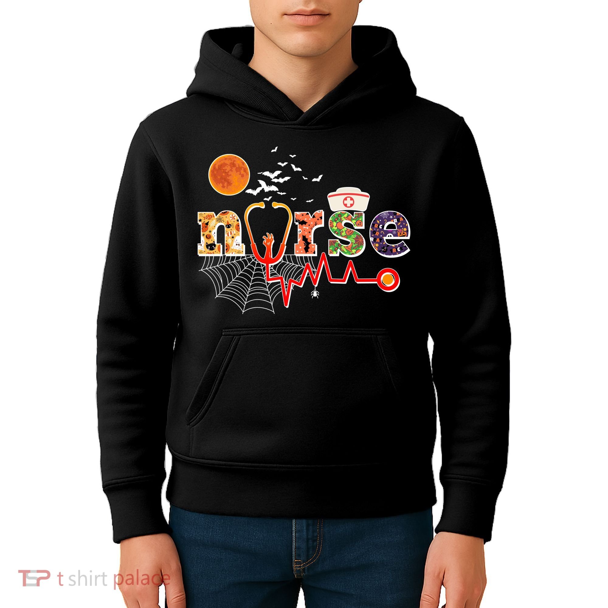Cute Halloween Patterns Nurse Kids Hoodie