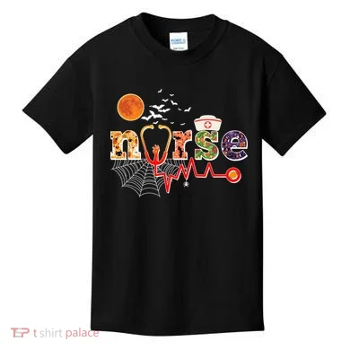 Cute Halloween Patterns Nurse Kids T-Shirt