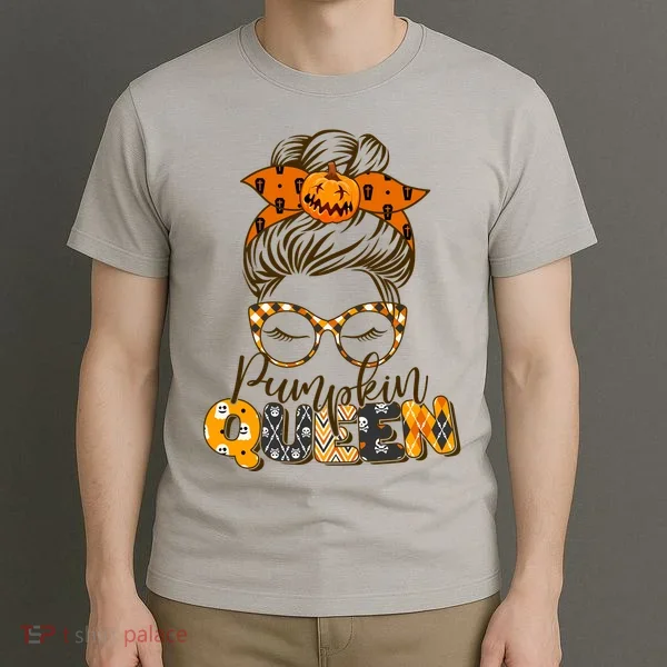 Cute Halloween Pumpkin Queen Autumn  T-Shirt