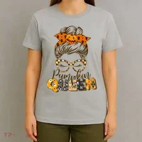 Cute Halloween Pumpkin Queen Autumn  T-Shirt thumb 4