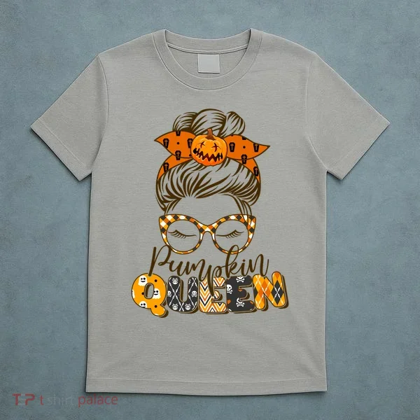 Cute Halloween Pumpkin Queen Autumn  T-Shirt