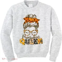 Cute Halloween Pumpkin Queen Autumn  Kids Sweatshirt thumb 0