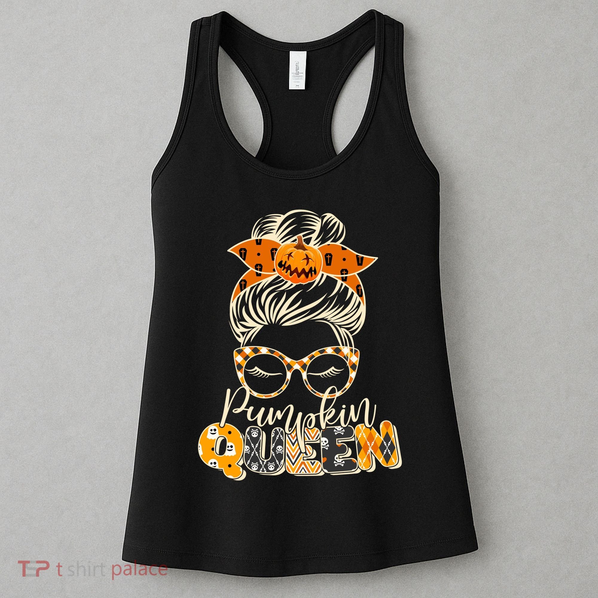 Cute Halloween Pumpkin Queen Autumn  Women's Tank Top