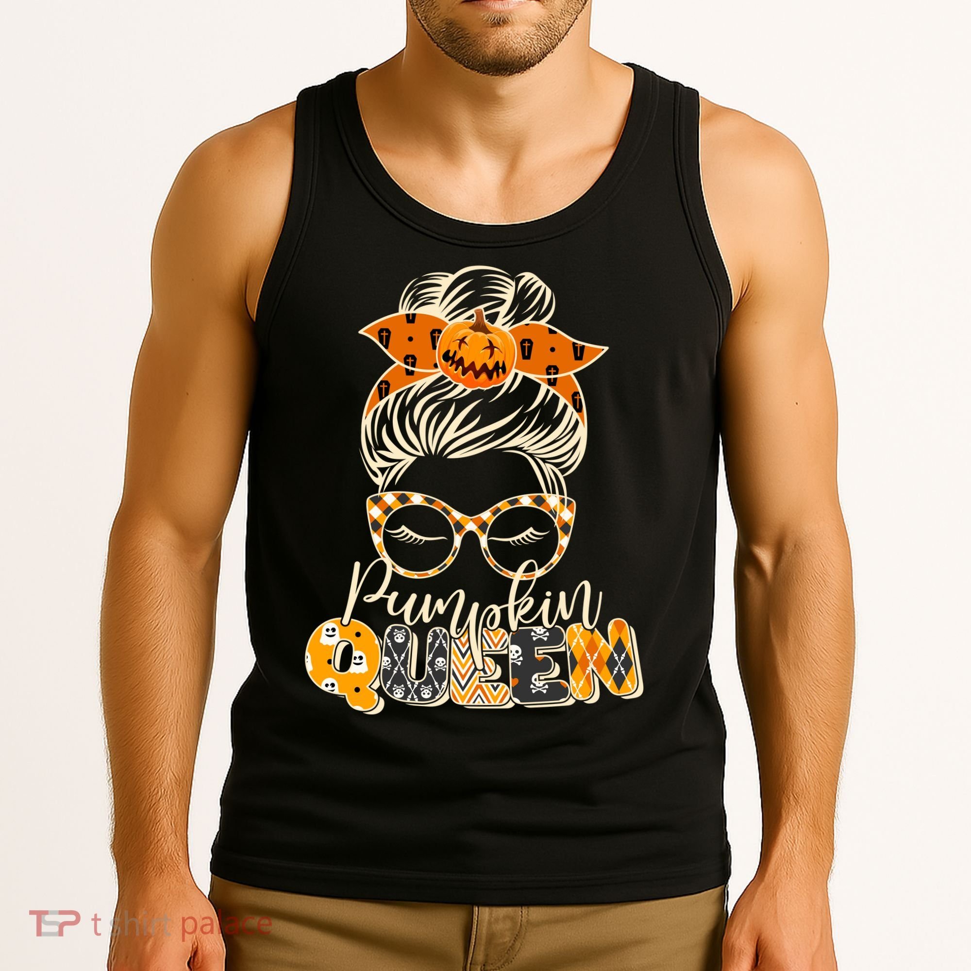 Cute Halloween Pumpkin Queen Autumn  Tank Top