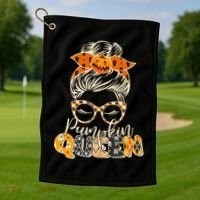 Cute Halloween Pumpkin Queen Autumn  Golf Towel thumb 1