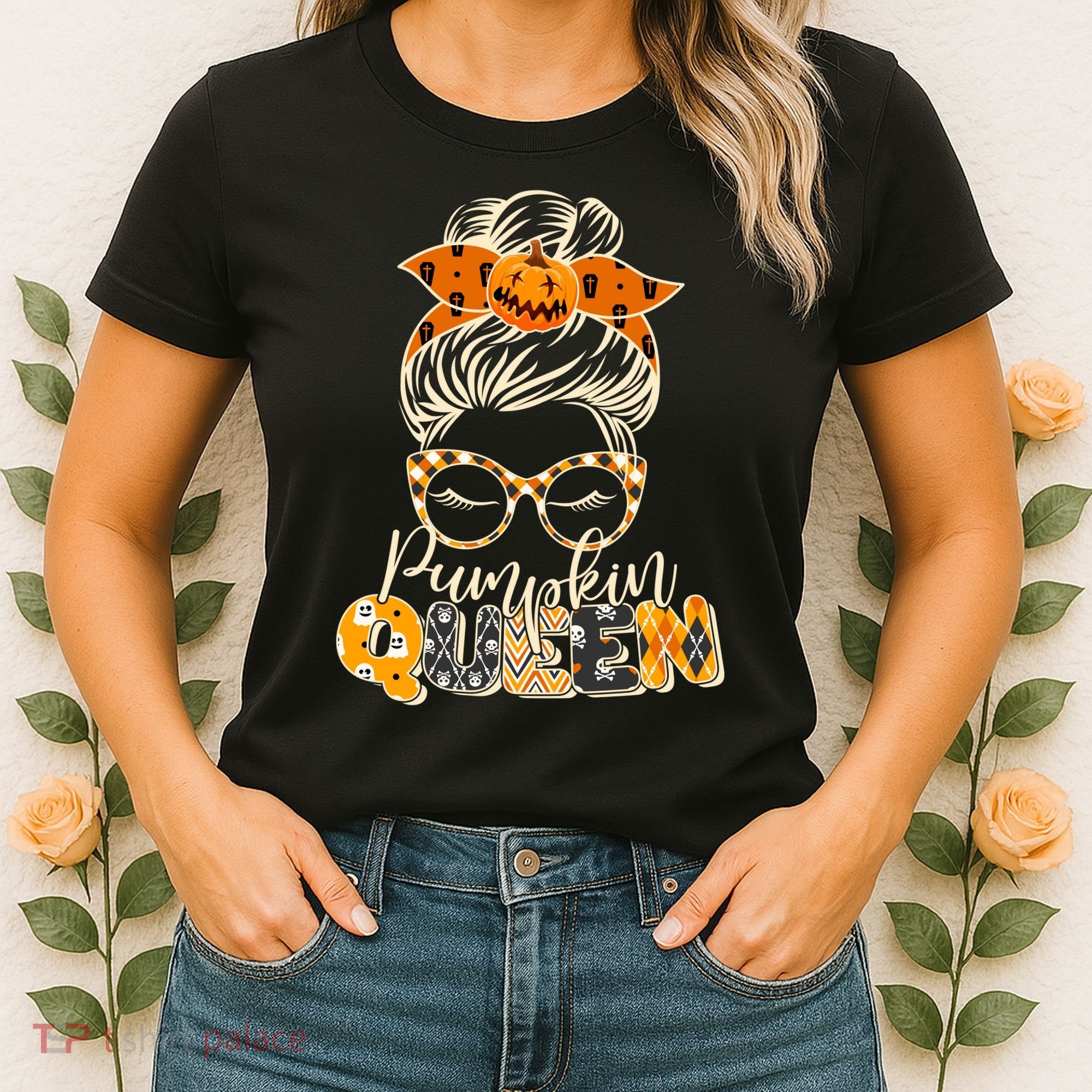 Cute Halloween Pumpkin Queen Autumn  Women's T-Shirt