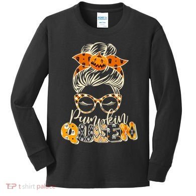 Cute Halloween Pumpkin Queen Autumn  Kids Long Sleeve Shirt