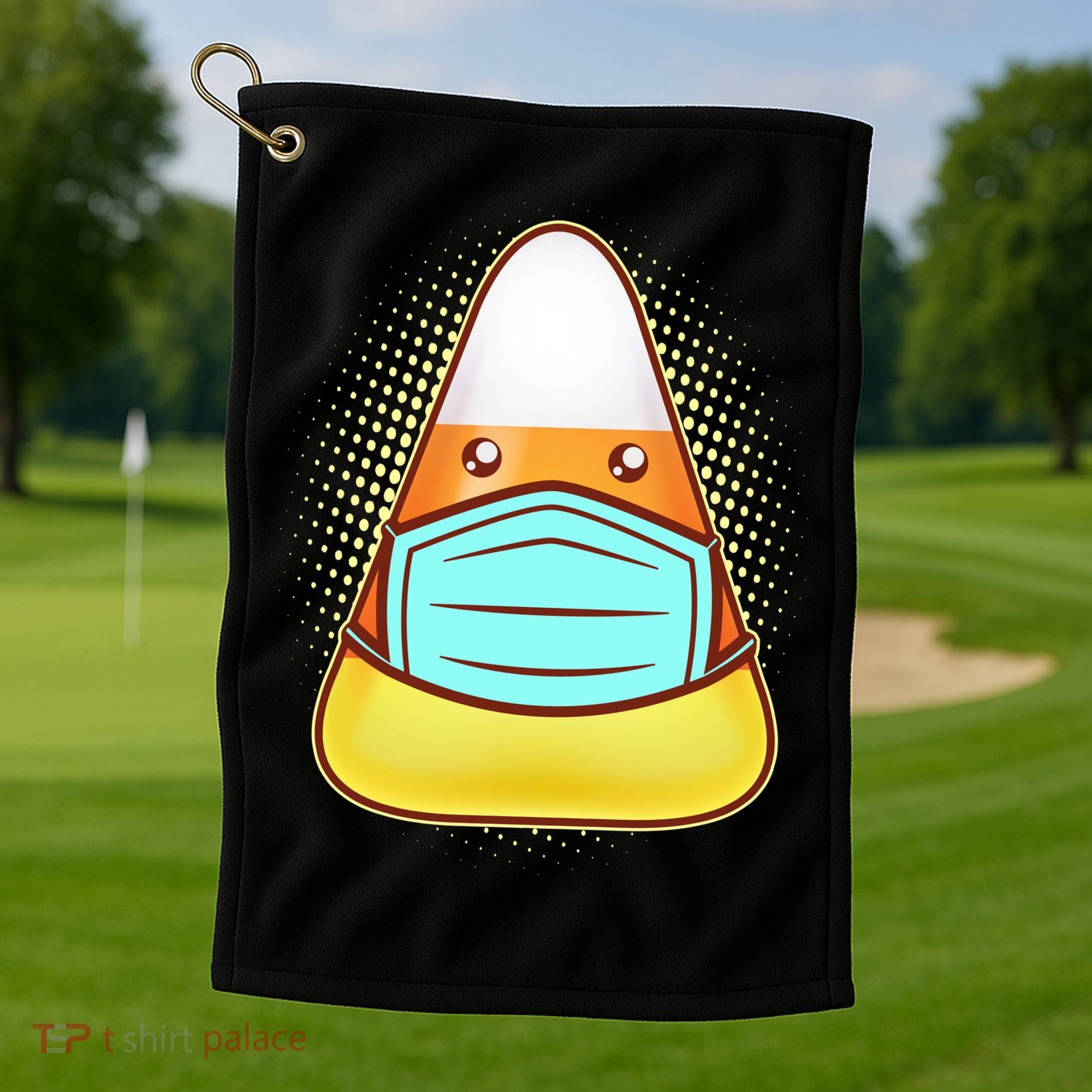 Cute Halloween Quarantine Candy Corn Golf Towel