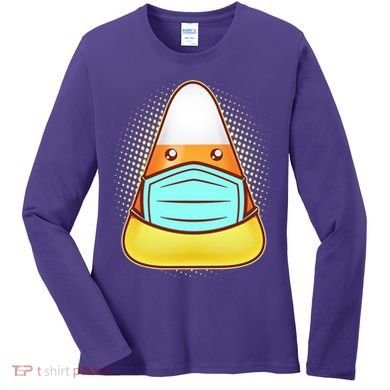 Cute Halloween Quarantine Candy Corn Women's Long Sleeve Shirt