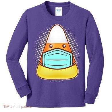 Cute Halloween Quarantine Candy Corn Kids Long Sleeve Shirt