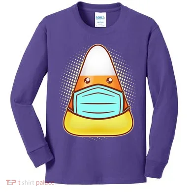 Cute Halloween Quarantine Candy Corn Kids Long Sleeve Shirt