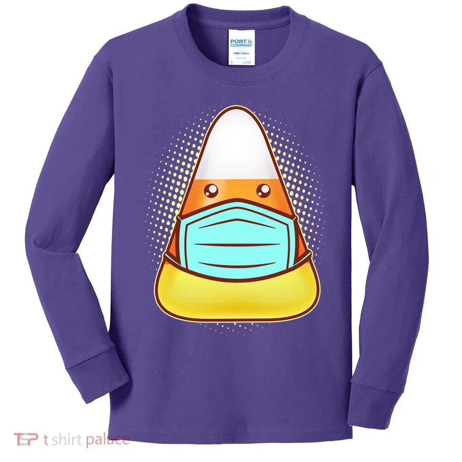 Cute Halloween Quarantine Candy Corn Kids Long Sleeve Shirt