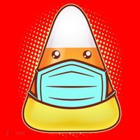 Cute Halloween Quarantine Candy Corn Santa Hat thumb 1