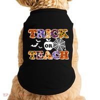 Cute Halloween Trick Or Teach Teacher Doggie Tank thumb 0