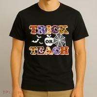 Cute Halloween Trick Or Teach Teacher T-Shirt thumb 3