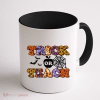 Cute Halloween Trick Or Teach Teacher Coffee Mug thumb 1