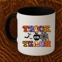 Cute Halloween Trick Or Teach Teacher Coffee Mug thumb 2
