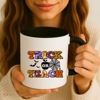Cute Halloween Trick Or Teach Teacher Coffee Mug thumb 3
