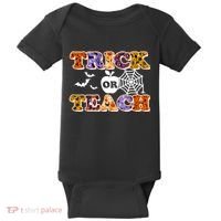 Cute Halloween Trick Or Teach Teacher Baby Bodysuit thumb 0