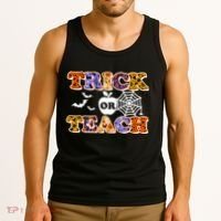 Cute Halloween Trick Or Teach Teacher Tank Top thumb 3