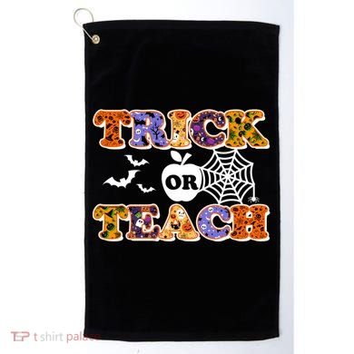 Cute Halloween Trick Or Teach Teacher Golf Towel