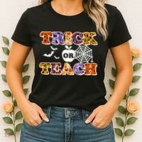 Cute Halloween Trick Or Teach Teacher Women's T-Shirt thumb 2