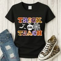 Cute Halloween Trick Or Teach Teacher Women's T-Shirt thumb 3