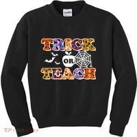 Cute Halloween Trick Or Teach Teacher Kids Sweatshirt thumb 0