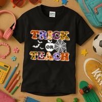 Cute Halloween Trick Or Teach Teacher Kids T-Shirt thumb 3