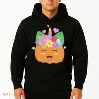 Cute Halloween Unicorn Pumpkin Hoodie thumb 2