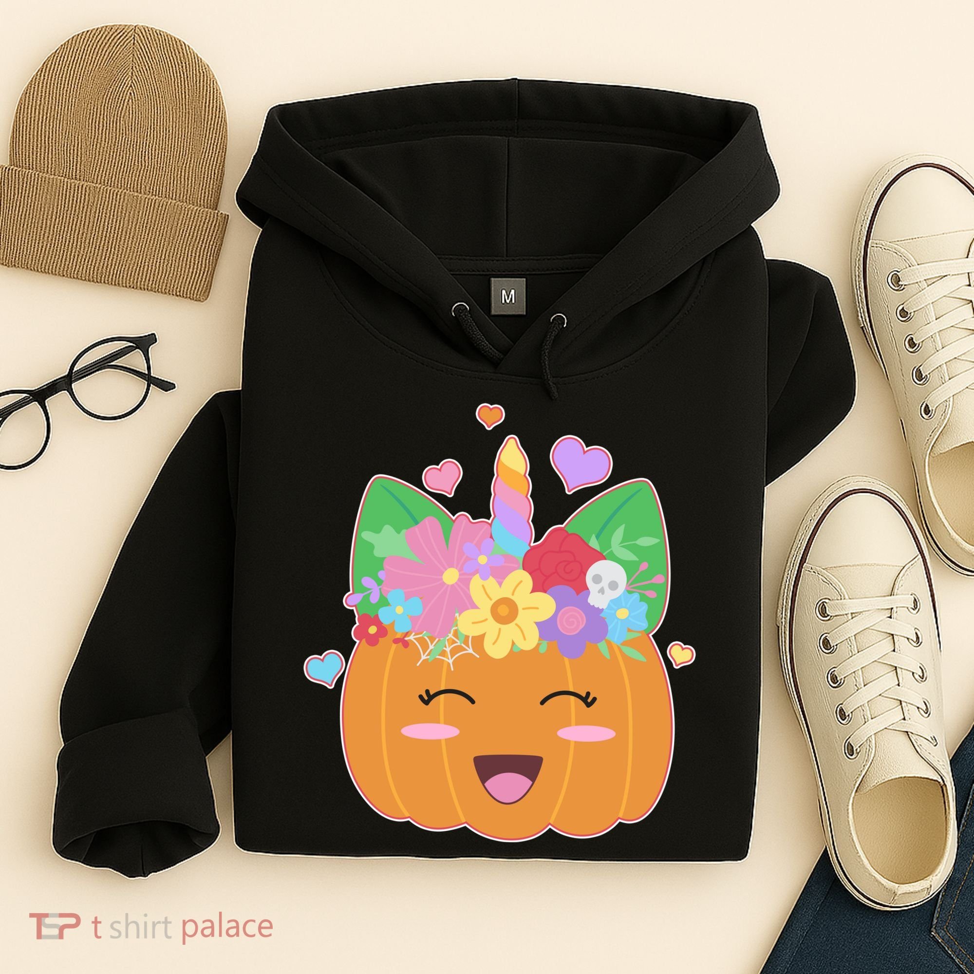 Cute Halloween Unicorn Pumpkin Hoodie