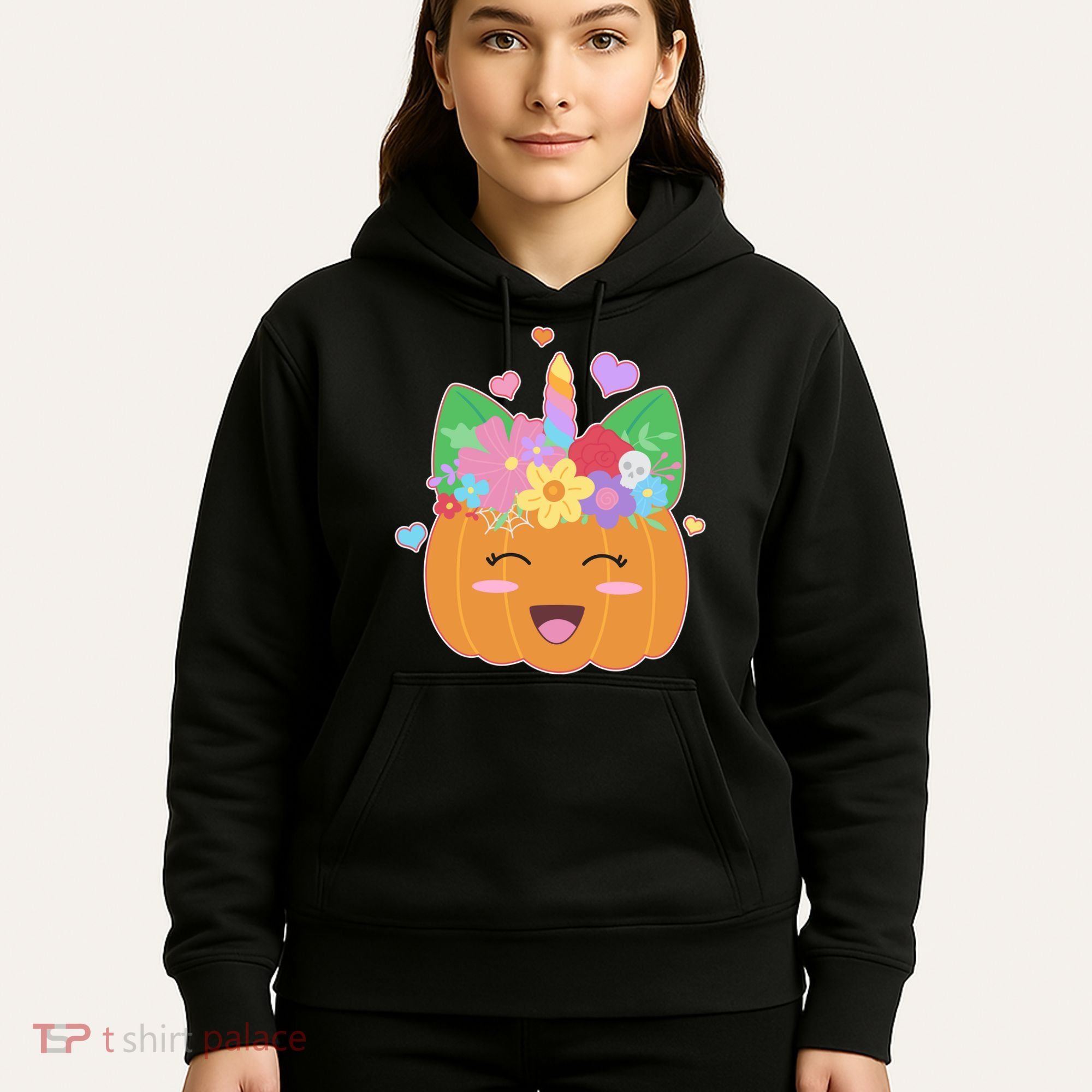 Cute Halloween Unicorn Pumpkin Hoodie