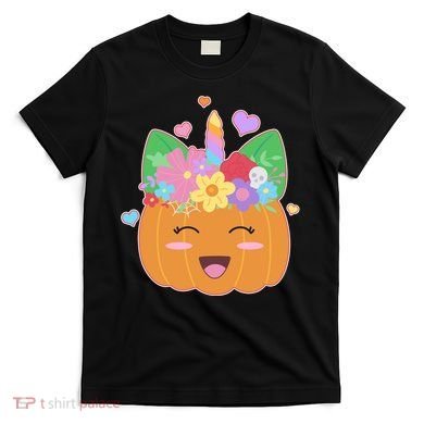 Cute Halloween Unicorn Pumpkin T-Shirt