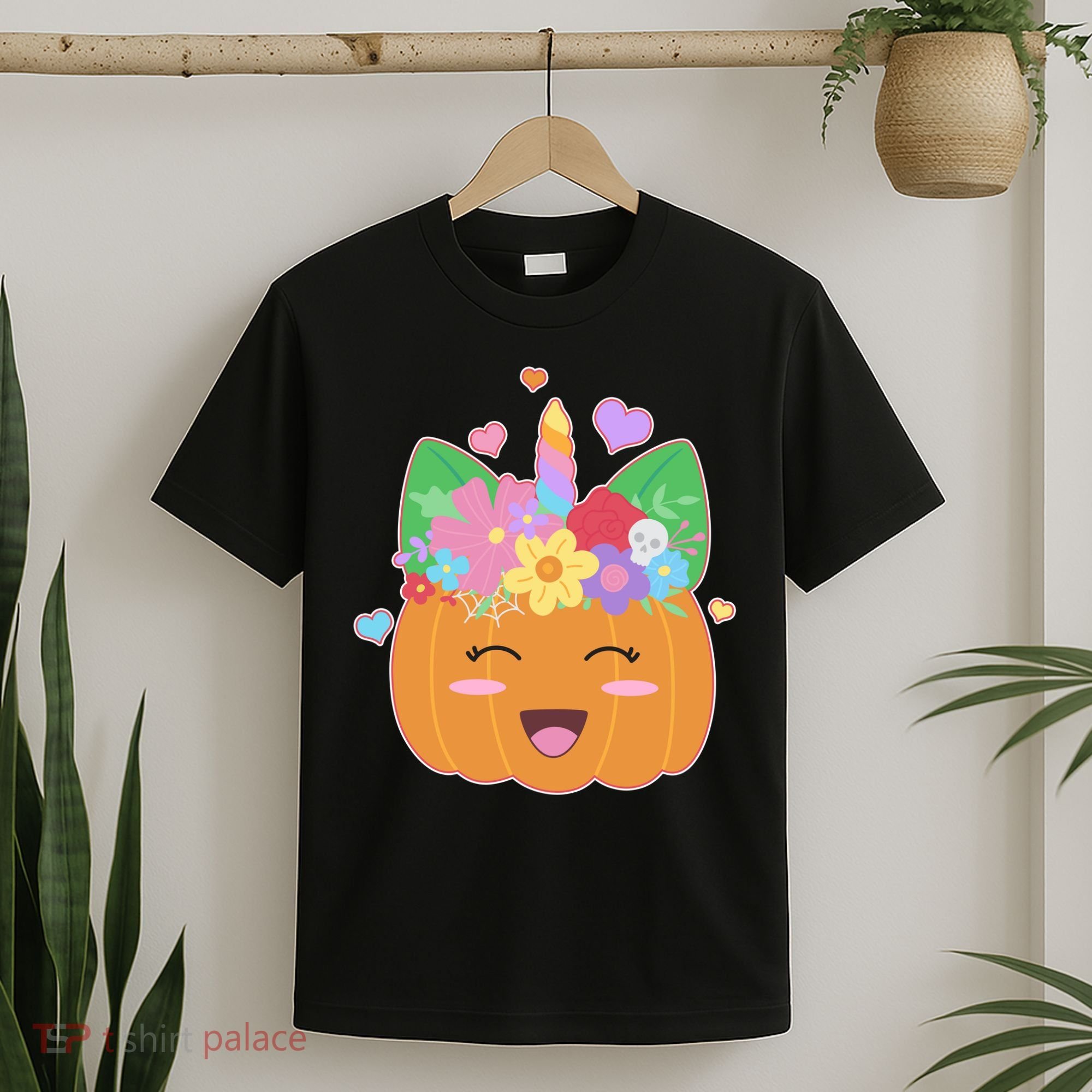 Cute Halloween Unicorn Pumpkin T-Shirt