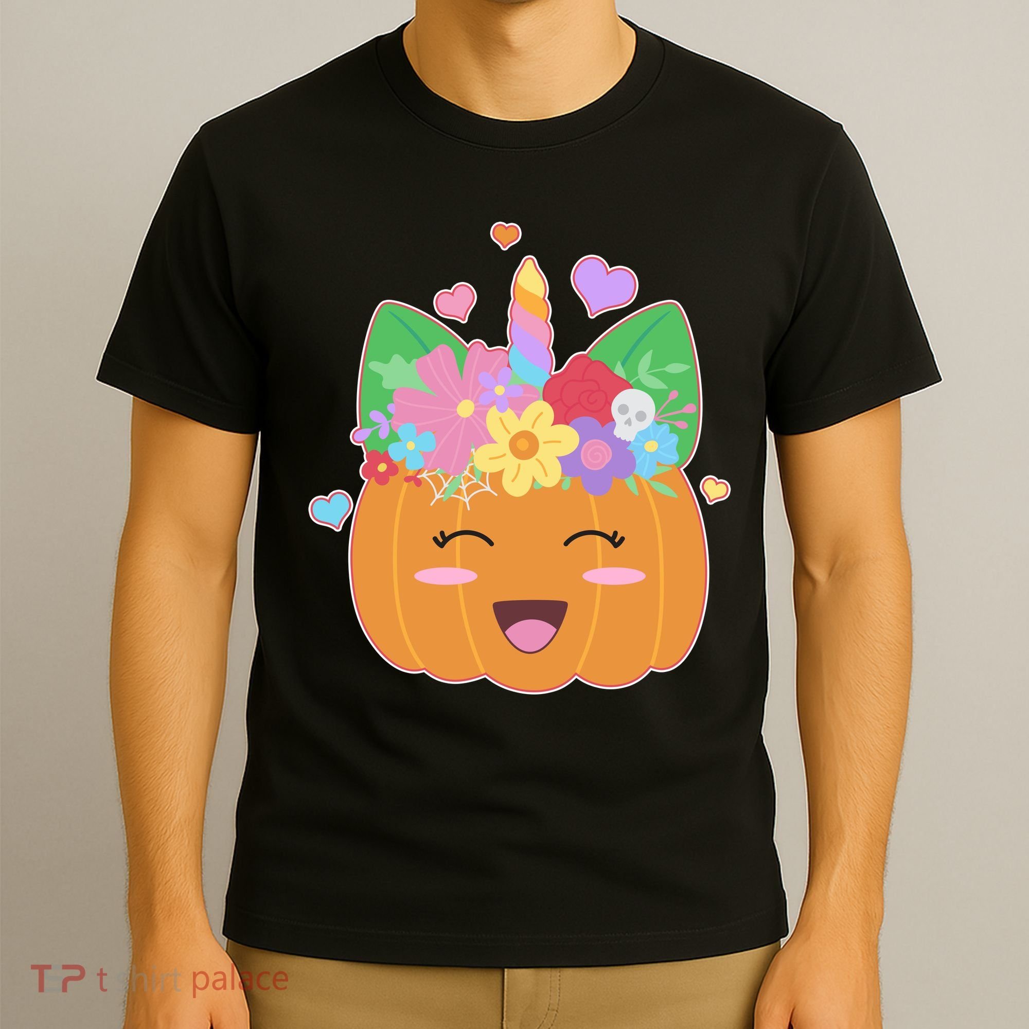 Cute Halloween Unicorn Pumpkin T-Shirt