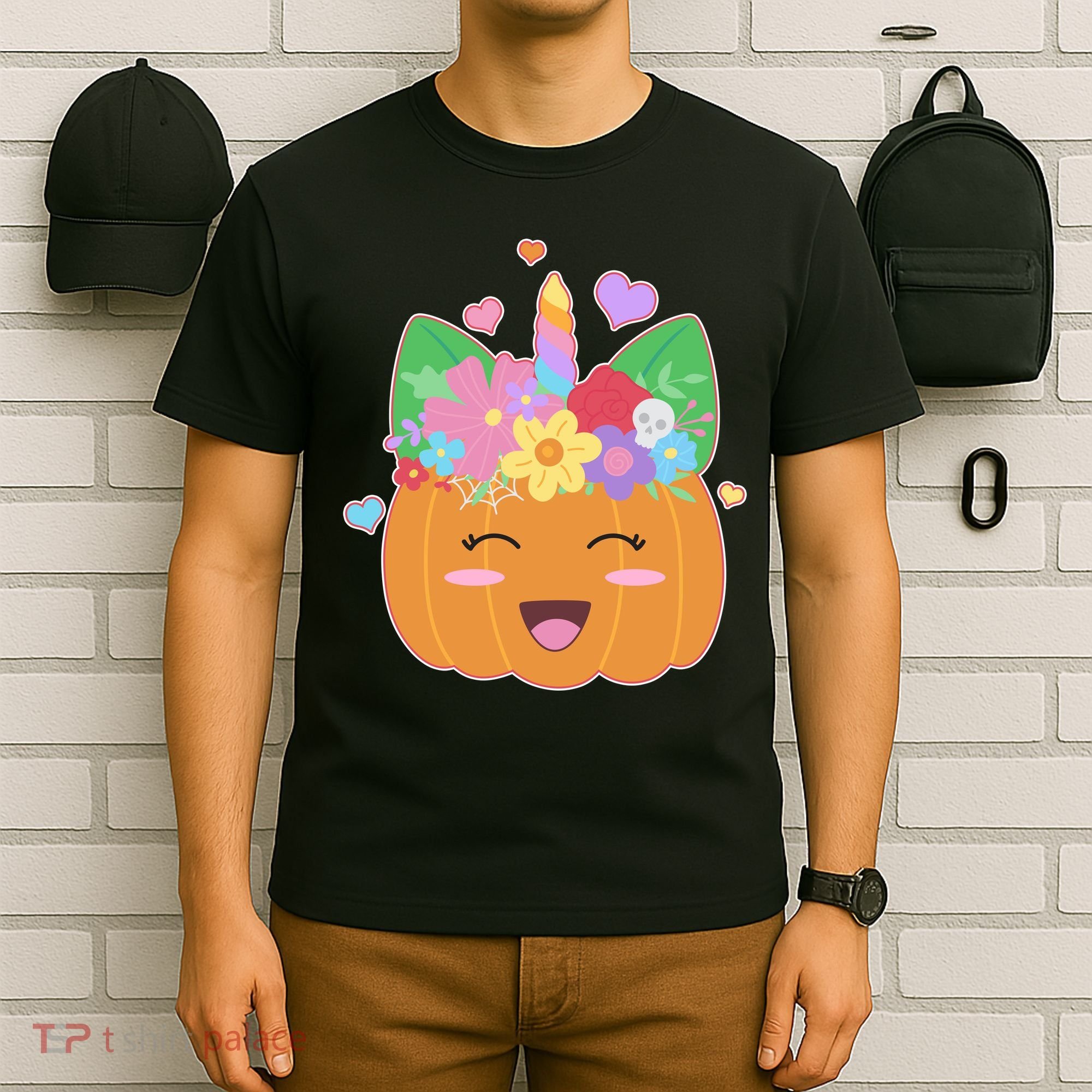 Cute Halloween Unicorn Pumpkin T-Shirt