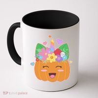 Cute Halloween Unicorn Pumpkin Coffee Mug thumb 0