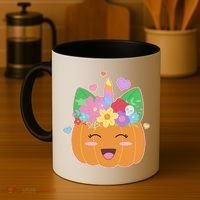 Cute Halloween Unicorn Pumpkin Coffee Mug thumb 4