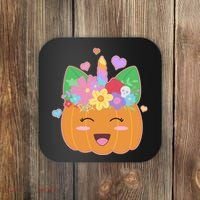 Cute Halloween Unicorn Pumpkin Coaster thumb 0