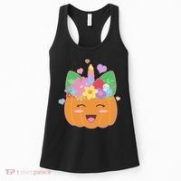 Cute Halloween Unicorn Pumpkin Women's Tank Top thumb 0