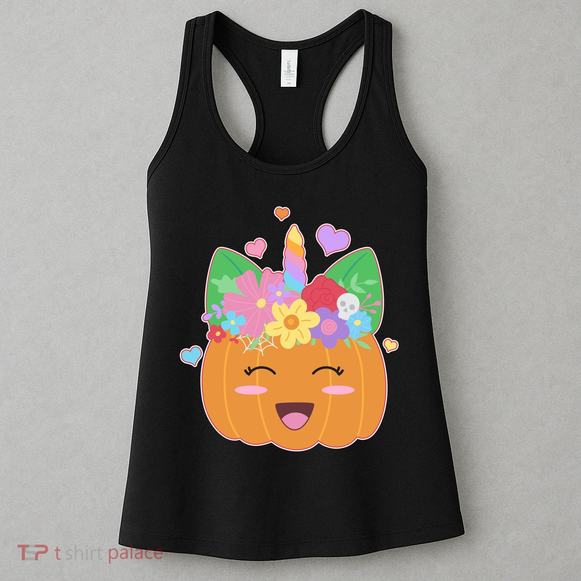 Cute Halloween Unicorn Pumpkin Women's Tank Top